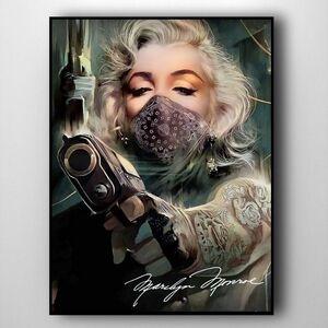 Marilyn Monroe Gangster Wall Decor Print Framed 11x8.5